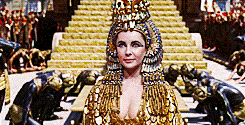 Elizabeth Taylor in a Cleopatra costume.