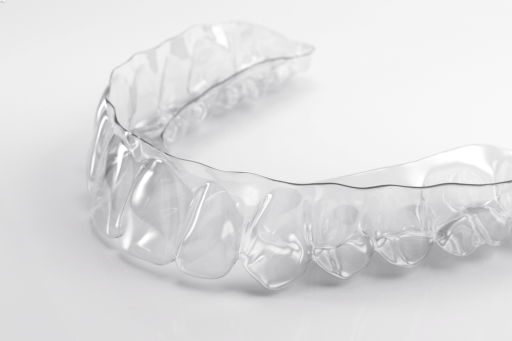 Close-up of ClearCorrect aligners.